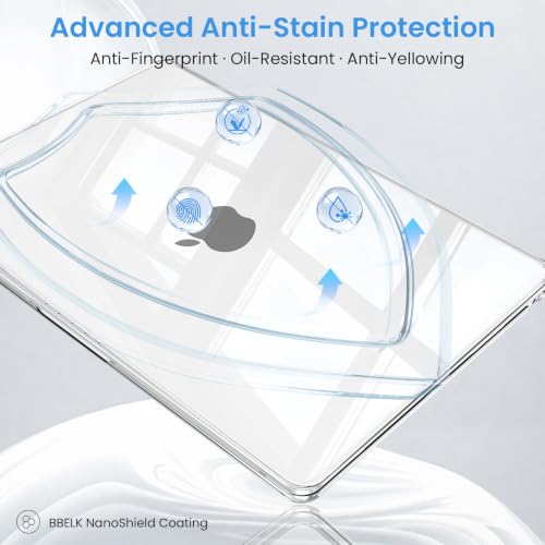 B BELK for MacBook Air 13 inch Case M5/M4/M3/M2 2026-2022, Ice Crystal | Scratch Resistant Hybrid Hard Shell for MacBook Air 13.6 inch Case with Soft TPU Edge, Keyboard Cover & Screen Protector - color: Ice Crystal