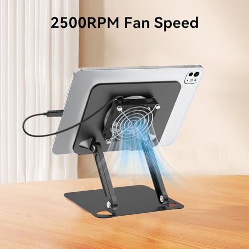 Cooler for iPad,Surface Pro Tablet Stand Holder with Quiet Cooling Fan for Microsoft Surface & iPad Pro/Air/Mini,Samsung Galaxy,7''- 15'' Tablets - color: Black