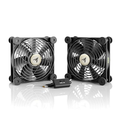 AC Infinity MULTIFAN S7, Quiet Dual 120mm USB Fan, UL-Certified for Receiver DVR PlayStation Xbox Computer Cabinet Cooling - size: S7
