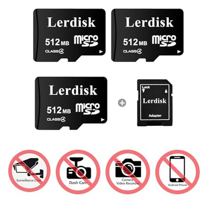 Factory Wholesale Micro SD Card 512MB (0.5GB) Pack of 3 in Bulk Low Capacity for MP3/Old Phones/Small Files Only -Not for Cameras/Dashcams/GB Devices - size: 512MB Class4