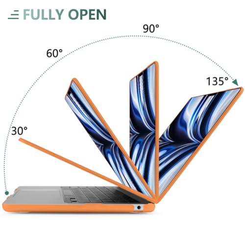 DONGKE Compatible with MacBook Air 13 inch Case M5 M4 M3 M2 2026 2025 2024-2022 A3449 A3240 A3113 A2681, Plastic Hard Shell & Keyboard Cover for MacBook Air 13.6 inch, Matte Cosmic Orange - color: Matte Cosmic Orange