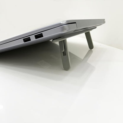 Adjustable and Foldable Laptop and Tablet Stand | Cooling Design, Adjustable Height, Lightweight Material, Suitable for Home, Office, Dorm, Car Travel (GY) - color: GY