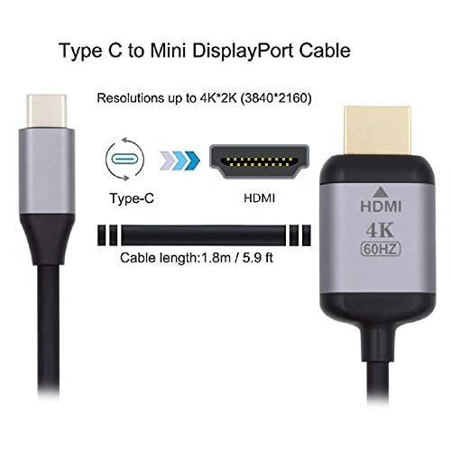 cablecc USB-C USB 3.1 Type C Source to HDMI HDTV Displays Male 4K Monitor Cable for Laptop 1.8m - style: USB-C to HDMI