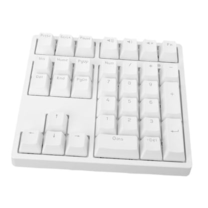34 Keys Wired Mechanical Number Pad, USB C External Numeric Keypad with RGB Backlit Supports Directional & Shortcut Keys & Numbers for Laptop Desktop PC (White) - color: White