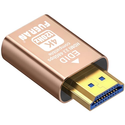 HDMI 2.1 Dummy Plug 4K@120Hz Virtual Display Emulator, Headless Adapter, HDMI Display Adapter, Supports 3840x2160@120Hz, 1440P@120Hz, 1080P@120Hz, EDID Emulator for GPU/Remote Desktop - color: HDMI2.1-4K-1P