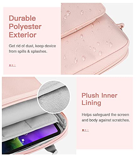MoKo 9-11 Inch Tablet Sleeve Bag Handle Carrying Case with Shoulder Strap | Fits iPad Pro 11-inch M4, iPad Air 11-inch M2, iPad 10th 10.9, iPad 9/8/7th 10.2 and Tab S8/S9 11, Pink - color: Pink, size: 9-11 inch