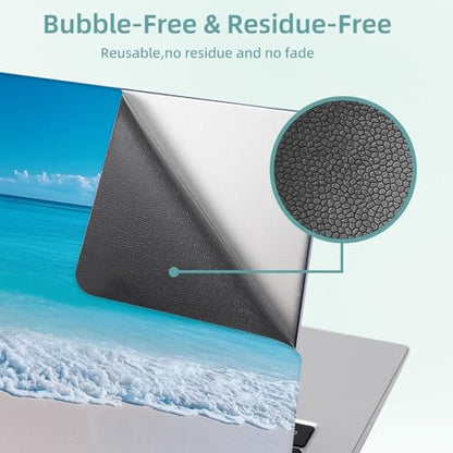 Universal Laptop Skin Decal, 3-Piece Vinyl Protector for 12 13 14 15.6" Notebook, Waterproof Anti-Scratch, Easy Trim & Bubble-Free Finish, Serene Beach Scene - color: Serene Beach Scene