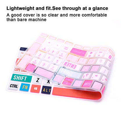 English Silicone Keyboard Cover for HP Envy x360 15.6''Series /2020 2019 Pavilion 15/Pavilion x360 15.6" Series/Envy 17 17.3" Series/Laptop 15t 17t 17-ca0011nr 17-by0040nr,Creative Rainbow Font - color: Z2-Creative Rainbow Font