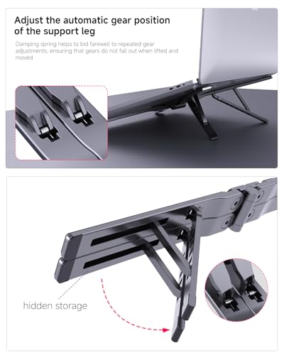 Laptop Stand for Desk, Foldable Adjustable Computer Riser | 3-in-1 Riser Holder for Laptop/Tablet/Phone, X-Frame Foldable Stand Compatible with MacBook Air Pro/HP/Dell/iPad/iPhone