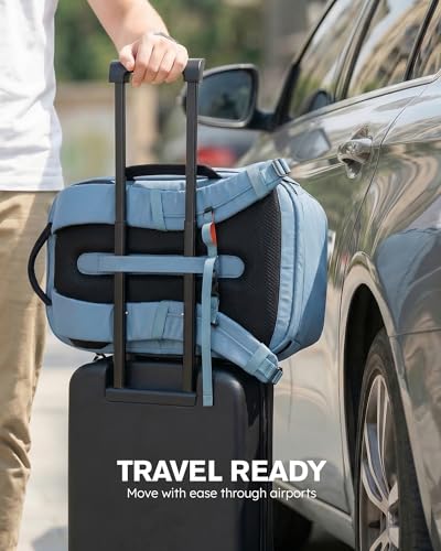 Tolaccea Travel Laptop Backpack 32L, TSA Friendly Flight Approved Computer Work Business Bag, Water-resistant Carry on Luggage, Durable Casual Daypack College Rucksack for Men Women - color: Sky Mist