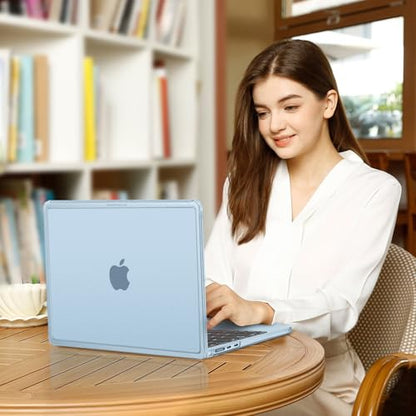 MOSISO Compatible with MacBook Air 13 inch Case M5 2026 M4 M3 M2 2025-2022 | A3449 A3240 A3113 A2681, Scratch-Resistant Shock-Absorbent Reinforced Hard Shell Cover for MacBook Air 13.6 Case, Sky Blue - color: Sky Blue