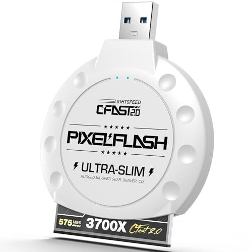 CFast 2.0 Card Reader (White) - Memory Card Adapter with USB 3.0, 500Mb/s File Transfer, Ultra-Slim & Anti-Slip Rubber Shell, Compatible with Most Brands & OS - color: White, style: CFast Classic