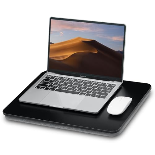 ZEAPTAC Portable Lap Laptop Desk with Pillow Cushion, Fits up to 15.6 inch Laptop, Lap Stand for Bed & Couch & Carpet, Book Tablet/Drawing Board/Computer Laptop Stand - Black - color: Black