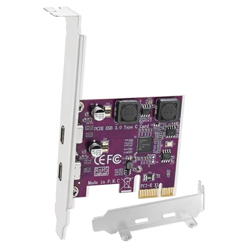 2X 5Gbps USB-C Ports PCI Express to USB 3.0 Expansion Card for Windows 11, 10, 8.x, 7, Vista, XP Desktop PCs, Built in Self-Powered Technology, No Need Additional Power Supply (FS-U302C-Pro) - style: FS-U302C-Pro