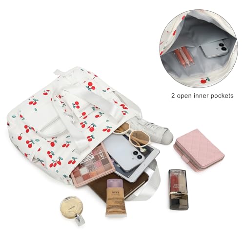 Phaoullzon Kawaii Messenger Bag Cute Purse Girls/Teens Crossbody Tote for Work - color: Cherry Leaf, style: Medium