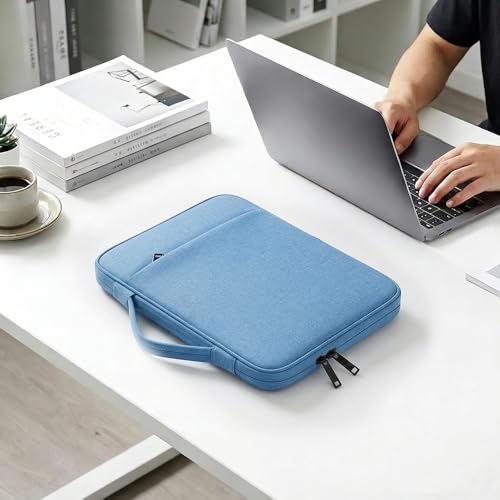 ProElife 13 Inch Laptop Sleeve for MacBook Neo, Retractable Handle, Blue | Precision Fit, Soft Inner Lining Padded, Anti-Scratch, Extra Attached Pocket, Travel Carry Laptop Bag for Home Office - color: Light Blue
