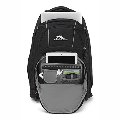 High Sierra Freewheel Wheeled Laptop Backpack, Black, 20.5 x 13.5 x 8-Inch - color: Black