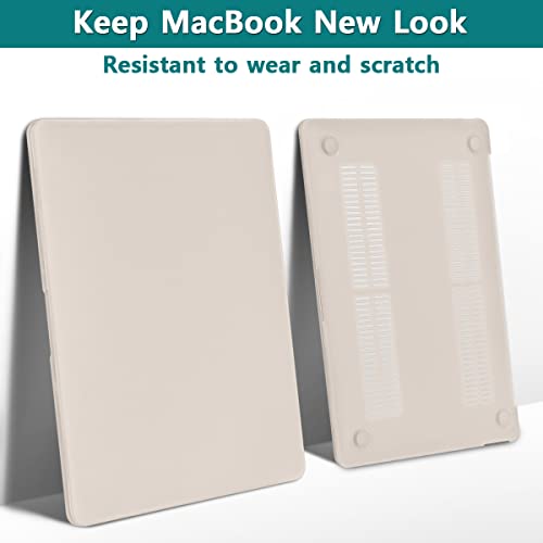 Teryeefi for MacBook Pro 13 inch Case 2016-2022 Release Model A2338 M1 M2 A2289 A2251 with Touch Bar, Rubberized Matte Plastic Hard Shell Case Cover with Keyboard Cover & Screen Protector, Rock Ash - color: Rock Ash