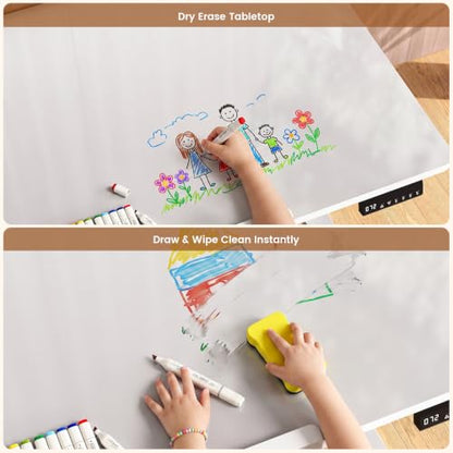 SEDETA 47x24'' Foldable Electric Standing Dry Erase Board Desk with Wheels | 180° Tiltable Mobile Rising Computer Desk Height Adjustable for Drawing/Writing/Gaming/Study/Home Office/Small Space - color: Dry Erase Board, size: 47 x 24 Inches
