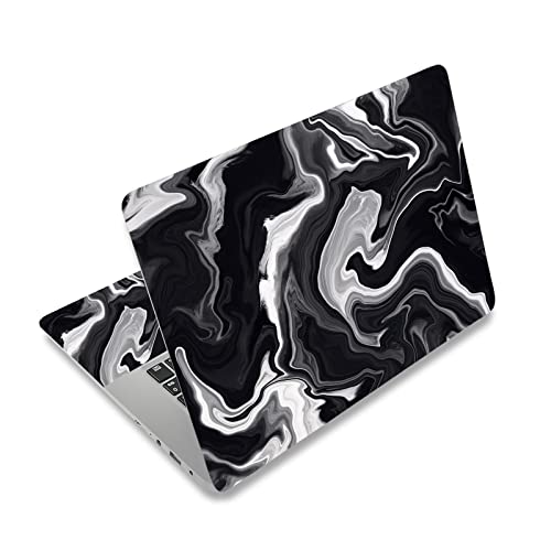 Laptop Skin Vinyl Sticker Decal, 12" 13" 13.3" 14" 15" 15.4" 15.6 inch Laptop Skin Sticker Cover Art Decal Protector Fits HP Dell Lenovo Compaq Apple Asus Acer (Black Marble) - color: Black Marble