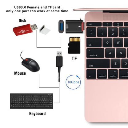 10Gbps USB-C Type-C to USB 3.0 Female OTG & TF Micro-SD Card Reader Adapter for Laptop Tablet Phone - style: USB-C to USB 3.0 OTG