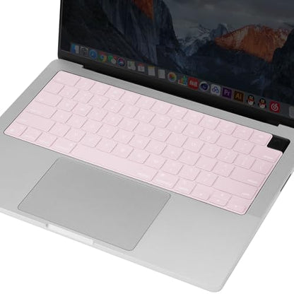 MOSISO Keyboard Cover with Solid Texture, Laptop keyboard Cover | Compatible with MacBook Air 15 inch M3 A3114 M2 A2941/Air 13.6 A3113 A2681/Pro 14/16 M4 M3 M2 M1 - color: Chalk Pink