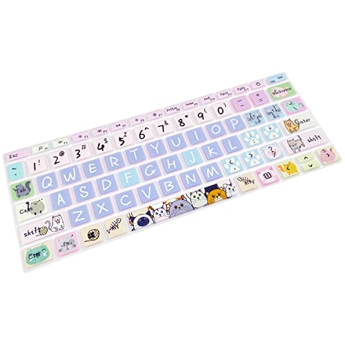 Silicone Keyboard Skin for 12.4" Microsoft Surface Laptop Go 1/2 / 3, Cute Cat - color: Cute Cat