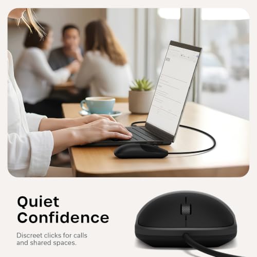 Satechi Slim LX Wired Mouse, Aluminum USB-C Design, Space Black | Quiet click performance, for Mac and PC setups - color: Space Black