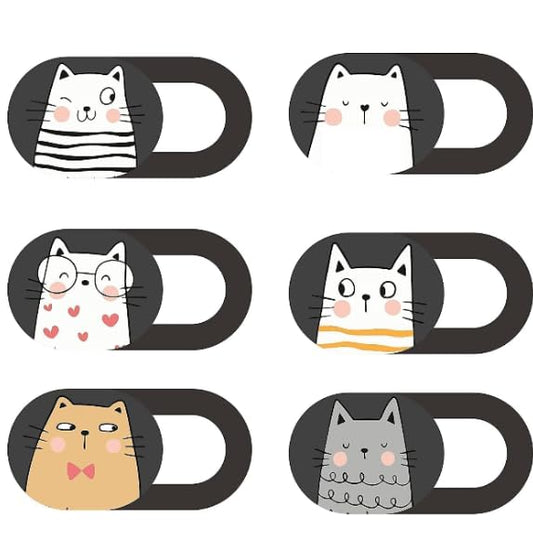 Mizi Webcam Privacy Cover Slide [6 Pack], Cute Camera Blocker Sticker, Protect Your Privacy and Security for Computer, Laptop, Tablets & Phones - Cat - color: Cat