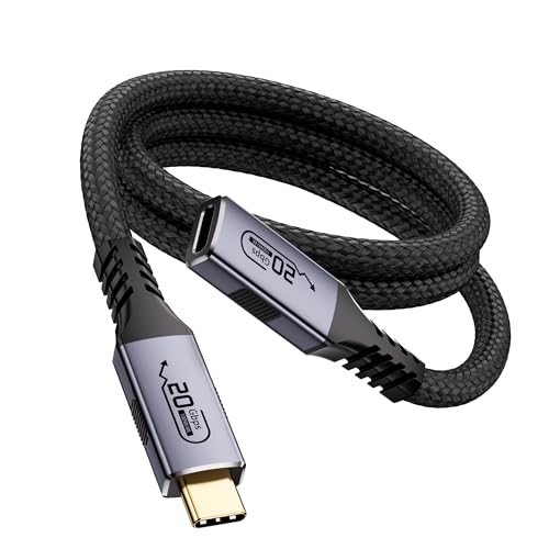 20Gbps usbc Extension Cable, 100W Fast Charging,Braided 3.3ft Extension Cable,4K@120Hz Type c Male to Female,Compatible with Thunderbolt3 Laptop Tablet,SSD,Monitors - size: 3.3FT