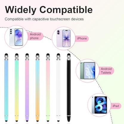 LIBERRWAY 7Pcs Stylus Pens, 2 in 1 Stylus for iPads, iPhones, Android Tablets, Samsung All Universal Touchscreen Devices - style: 7 Pack
