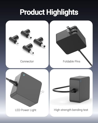 65W Charger Fit for Asus Vivobook Laptop, Replacement for Vivobook 15 16 17 14, Flip 15 14, Go 15 14 12, S14 S15 S13, Fit for Zenbook/Chromebook/Eeebook/Expertbook Notebook Computer Power Cord