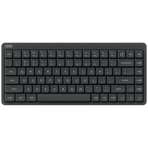 NuPhy Node75 Wireless Mechanical Keyboard, 75% Hot Swappable Custom Low Profile Keyboard, 84 Keys Computer Gaming Keyboards, Supports Touch Gestures, PBT Keycaps, RGB Backlit, Bluetooth/2.4GHz/USB-C - color: Gray, size: Low-Profile Red Nano Switch
