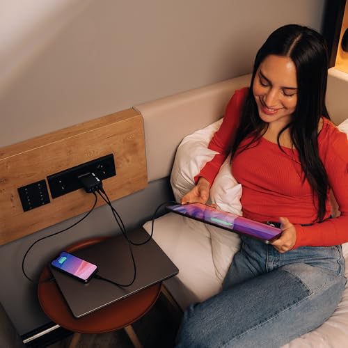 Verbatim Mini GaN Wall Charger 100W 3 Port 2X USB-C Ports PD 3.0 (PPS) up to 100W 1x USB-A Port QC 3.0 up to 30W - size: 3 Ports, style: 100W