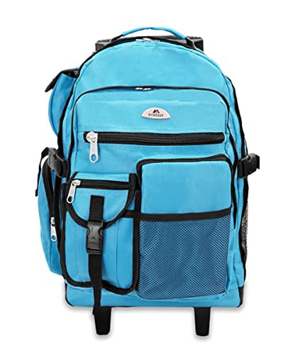 Everest Deluxe Wheeled Backpack, Turquoise, One Size - color: Turquoise