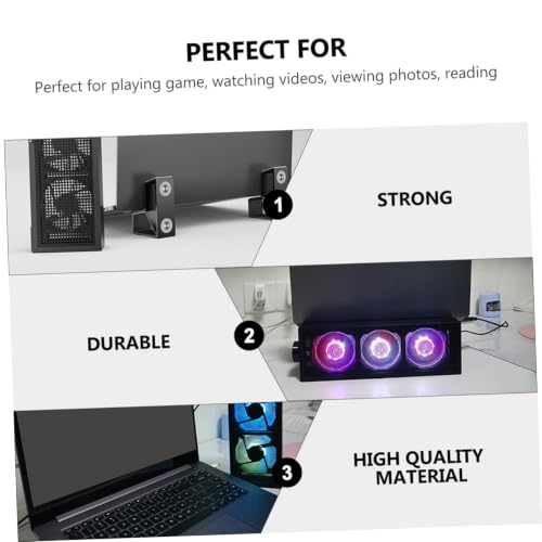 NUOBESTY 1set RGB Laptop Cooling Pad Stand Fan Practical Laptop Accessory for Gaming and Work and Sturdy Design