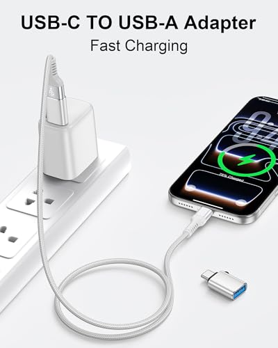 USB-C to USB-A Adapter, 5Gbps USB C Male to USB 3.0 Female OTG Converter | High-Speed Data Transfer & Fast Charging, USB Type-C Connector for iPhone 17 16 15, Samsung Galaxy S26 S25, iPad, MacBook Pro