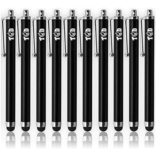TCD 10 Pack Stylus Pen Set - Touch Screen Devices, Thick Rubber Tip - Black | Universal Capacitive Pen for iPad, iPhone, Tablet, Laptop, Premium Bulk Stylus Pens for Writing, Drawing, and Note Taking - color: Black, size: 10 Pack