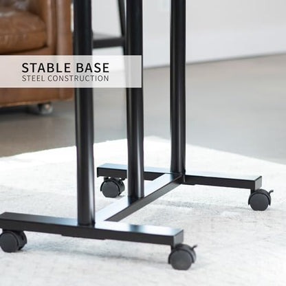 VIVO Mobile Height Adjustable Table, Stand Up Desk Cart with Sliding Keyboard Tray, Computer Workstation, Rolling Presentation Cart, Black, CART-V06A | Height Adjustable, Stand Up Desk, Sliding Keyboard Tray, Computer Workstation, Rolling Presentation Car