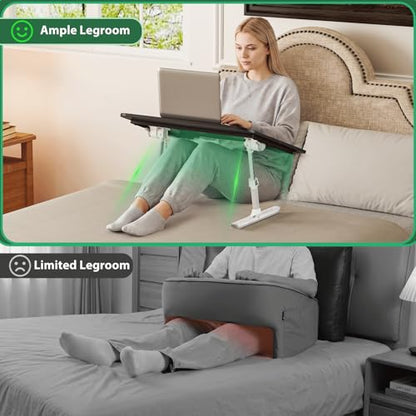Lap Desk for Bed & Couch, Couch Lap Desk for Adults with Arm Rest, Ergonomic Laptop Desk, Adjustable Height & Angle Bed Table for Working, Reading & Gaming