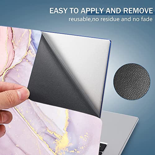 Laptop Skin Sticker Decal,13.3 14 15 15.4 15.6 inch Laptop Universal Vinyl Skin Sticker Cover,Dustproof Waterproof Reusable Art Decal Protector with Free 2 Wrist Pads (Marble 17)