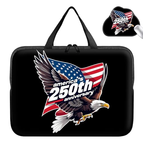 Laptop Bag 13 Inch,Resistant Shockproof Laptop Sleeve Case Protective Cover Carrying Case with Handle Compatible for HP Dell Lenovo Acer Asus Notebook Computer,America 250 Eagle Flag - color: America 250 Eagle Flag, size: 13-13.3 in