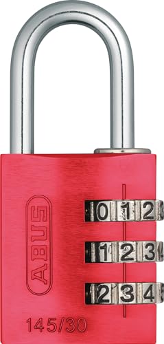 ABUS 145/30 Non-TSA Combination Lock for Hard Cases, Luggage, Resettable | Red - color: Red, size: 30 mm