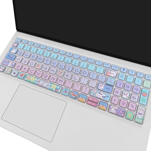 Keyboard Cover for Dell Inspiron 15 3000 5000 7000 3510 3511 3515 3525 3530 3535 5510 5515 5518 7510 15.6", Inspiron 16 7610, Vostro 15 3510 5510 5515, Latitude 3520, Cute Bunny - color: Cute Bunny