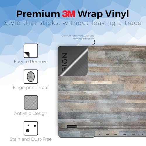 Glossy Glitter Laptop Skin Compatible with Lenovo Legion 5 Gaming Laptop (15IRX9) 2024 - Gray Wood - Premium 3M Vinyl Protective Wrap Decal Cover - Easy to Apply | Crafted in the USA - color: Gray Wood, size: Legion 5 Gaming (15IRX9) 2024 Full Cover Skin,