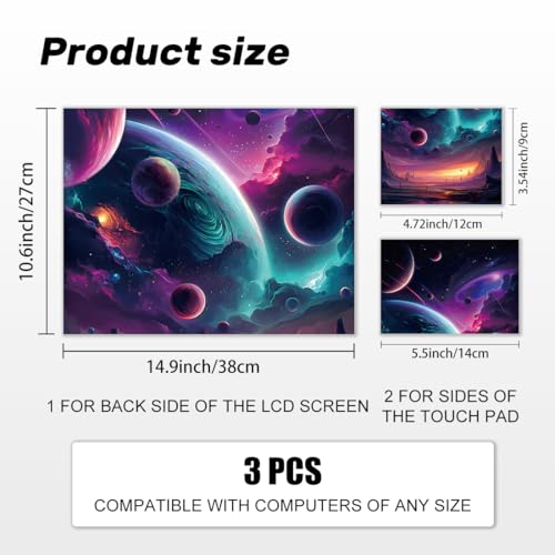 Laptop Skin Sticker Decal PVC Vinyl Sticker Notebook PC Protector Waterproof Scratch Resistant Laptop Skin for 12.1 13 13.3 13.6 14 15 15.3 16 Inch Starry Night Blue Sky Style - color: Planet
