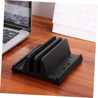 Adjustable Laptop Vertical Stand Dual Slot Laptop Holder for Desk Universal Upright Support for Home Office Ergonomic Workspace Organizer