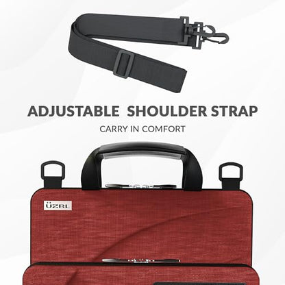 11-11.6 Inch Always-on Chromebook Protective Hard Shell Case Cover with Pouch and Shoulder Strap, Fits MacBook Neo 13 inch - color: Deep Red