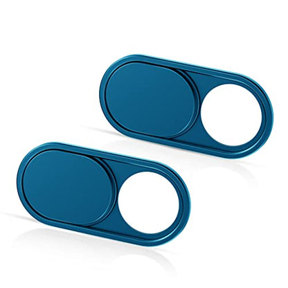 CloudValley Laptop Camera Cover Slide, Metal 0.023 Inch Ultra-Thin, 2 Pack | Webcam Cover for MacBook Pro / Air, Laptop, iMac, iPad, iPhone 8/7, PC Accessories, Privacy Web Camera Protection, Blue - color: Blue-2 Pcs