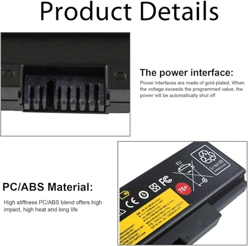45N1762 76+ Laptop Battery Compatible with Lenovo ThinkPad (Edge) E550 E550c E555 E560 E565 Series 3INR19/65-2 45N1758 45N1759 45N1760 45N1763 4X50G59217(10.8V 5200MAH)